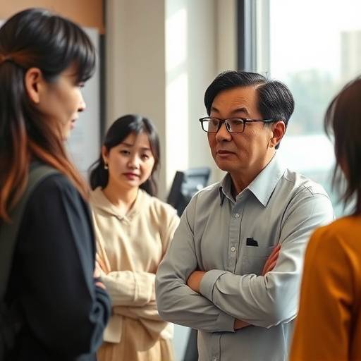 정수진 교수의 사진. 진지한 표정으로 학생들과 토론하는 모습.