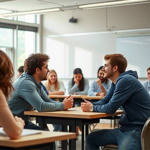 토론하는 학생들의 모습